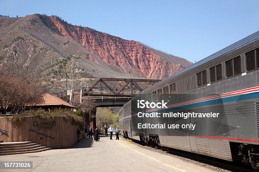 istock Amtrack train at Glenwood Springs Colorado Depot 157731026