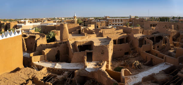 An aerial view of Ushaiqer Heritage Village stock photo