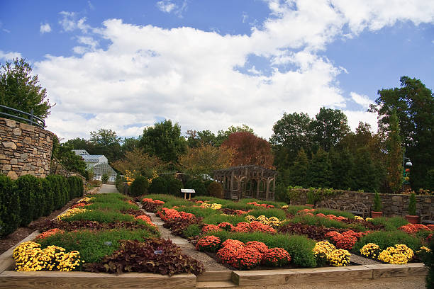 An arboretum in North Carolina North Carolina Arboretum Quilt Garden in Asheville arboretum stock pictures, royalty-free photos & images