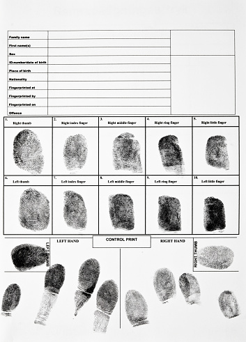 Authentic fingerprint form.