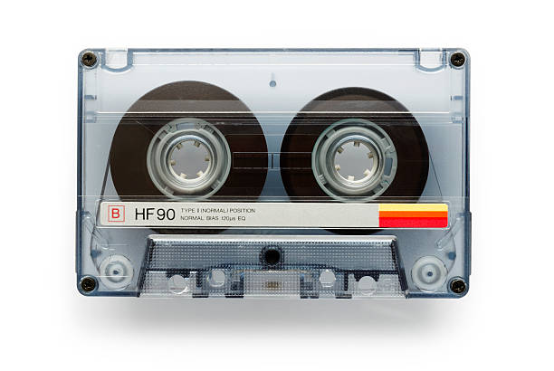 An isolated vintage music cassette tape stock photo