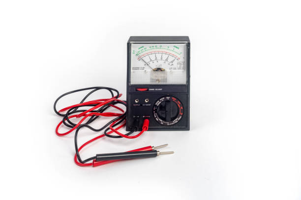 Analog multimeter, that combines several measurement functions in one unit. Vintage model stock photo