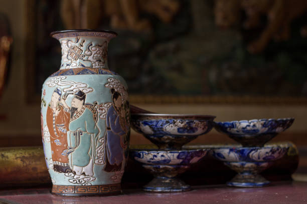 ancient chinese porcelain vase stock photo