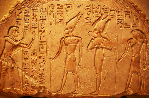 Ancient Egypt hieroglyphs Ancient Egypt hieroglyphs relief carving stock pictures, royalty-free photos & images