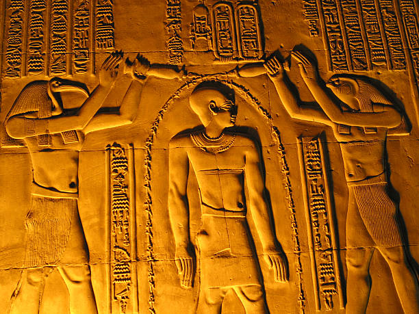 Ancient Egyptian Heiroglyph and Art stock photo