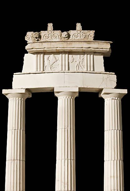 Ancient Greek temple from Delphi oracle stock photo