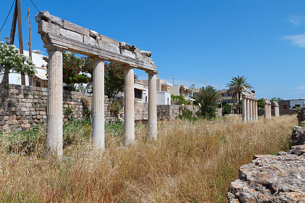 Ancient gymnasium at Kos island in Greece stock photo