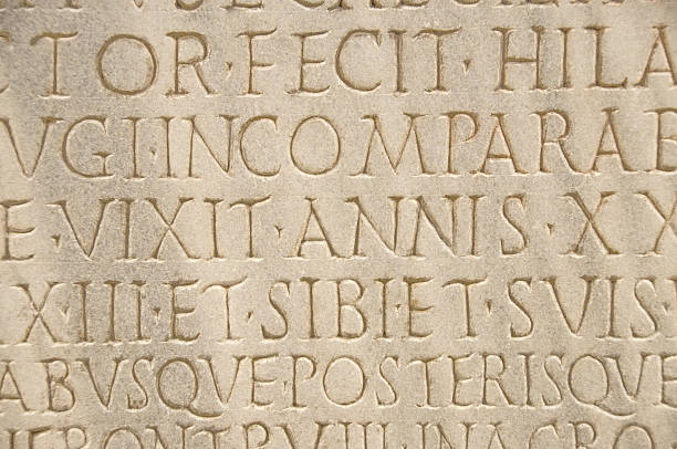 Ancient Roman Lettering stock photo