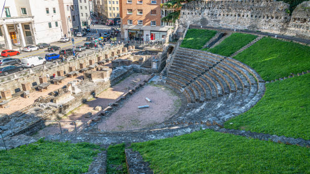 Ancient roman theatre in Trieste, Italy stock photo