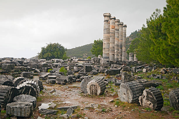 Ancient ruin in Hierapolis, Turkey stock photo