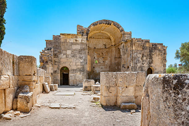 Ancient temple. Gortyna, Crete, Greece stock photo