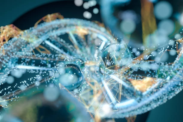 dna 및 염색체, 유전자 및 상속,3d 렌더링. - 과학 뉴스 사진 이미지