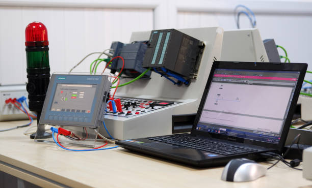 PLC and SCADA course equipment for Industry 4.0 stock photo