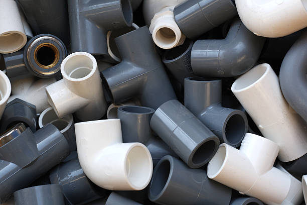 C-PVC and U-PVC Fittings C-PVC and U-PVC fittings to use in hot and cold water supply lines. pvc stock pictures, royalty-free photos & images