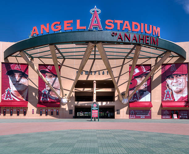 Angel Stadium of Anaheim Entrance stock photo