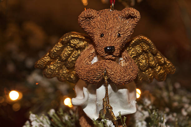 Angel Teddy Bear with Bell stock photo