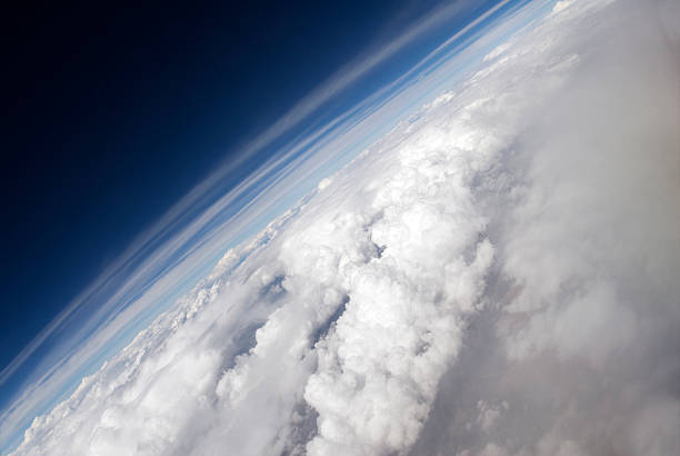 Angled Aerial of Earth  stratosphere stock pictures, royalty-free photos & images