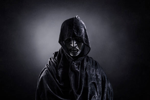 Angry ghost in the dark stock photo