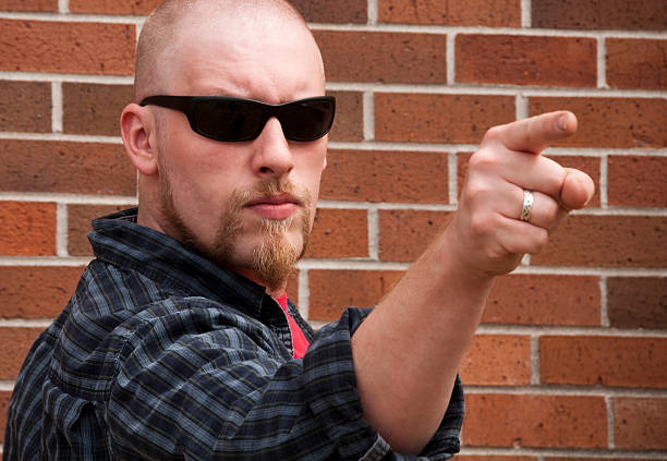 Angry Man Pointing stock photo