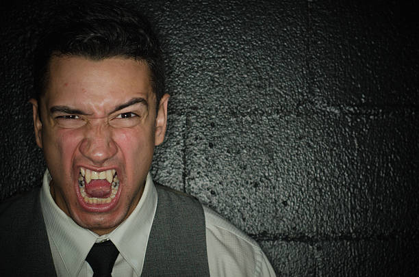 Angry Screaming Vampire stock photo