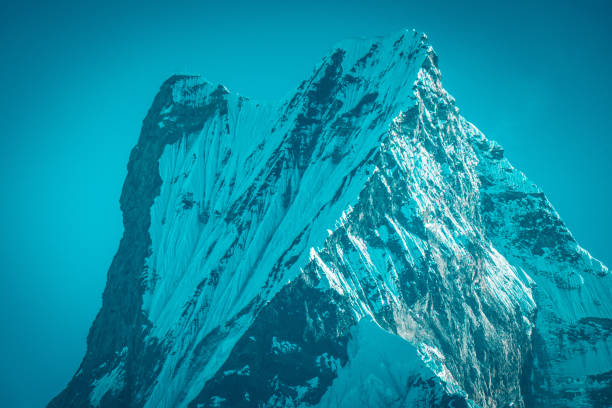 Annapurna snowcapped peak in the Himalaya mountains, Nepal stock photo