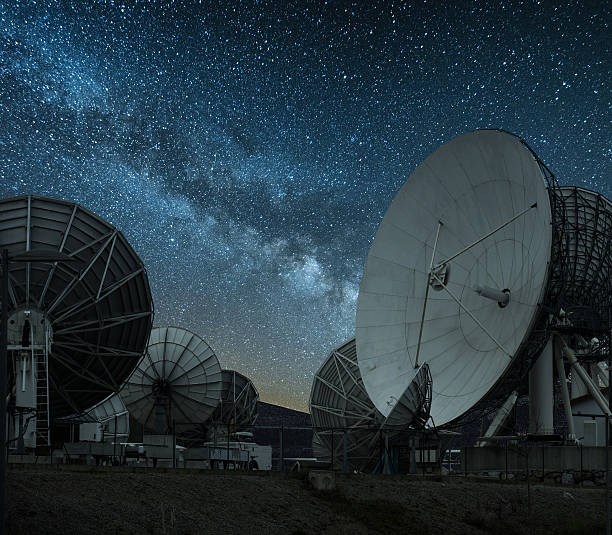 Antennas under the milky way Some antennas under the Milky Way, perhaps looking for intelligent life in the space. alien photos stock pictures, royalty-free photos & images