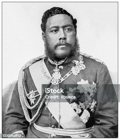 istock Antique black and white photograph: King David Kalakaua, Hawaii 1330245912