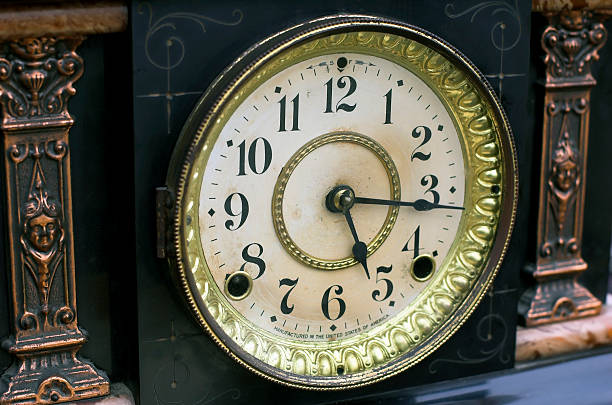 antique clock stock photo