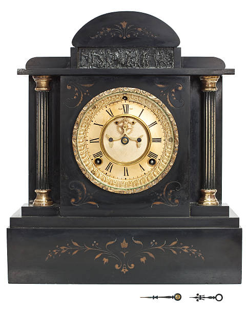 Antique Clock with Roman Numerals stock photo