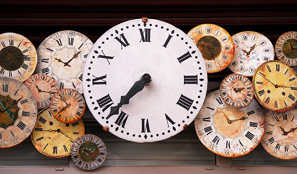 Antique clocks stock photo