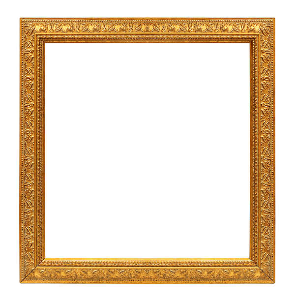 antique gold frame on the white background The antique gold frame on the white background town square stock pictures, royalty-free photos & images