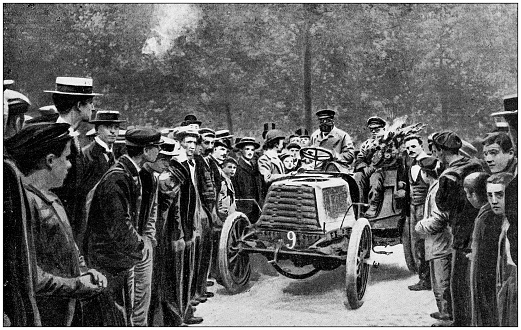 Antique photo: Car race