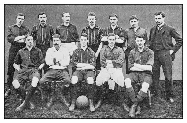 Antique photo: Football soccer team, Old Brightonians Antique photo: Football soccer team, Old Brightonians brighton stock illustrations