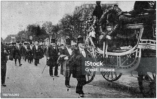 istock Antique photo: Funeral of General Brault 1187145392