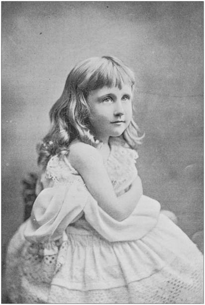 Antique photo: Little girl portrait Antique photo: Little girl portrait victorian style photos stock illustrations
