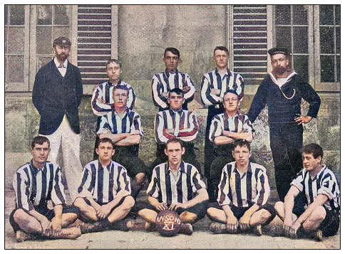 Antique photograph of British Navy and Army: Football team of the 