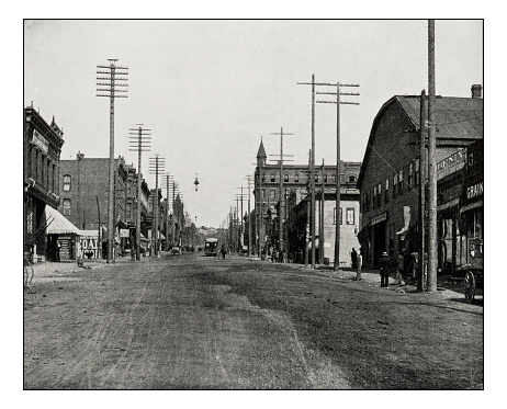 Antique photograph of Main street, Butte, Montana