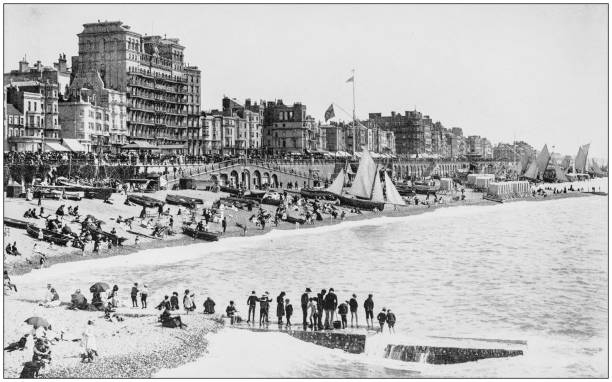 Antique photograph of World's famous sites: Brighton, England Antique photograph of World's famous sites: Brighton, England brighton stock illustrations