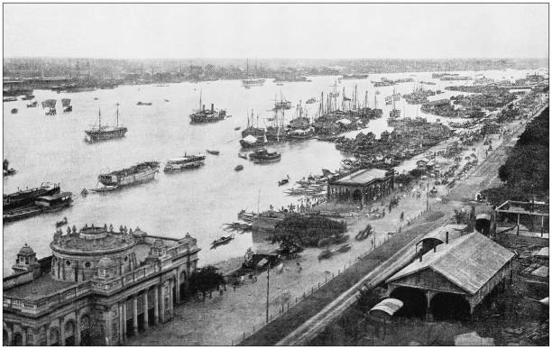 Antique photograph of World's famous sites: Calcutta Antique photograph of World's famous sites: Calcutta kolkata stock pictures, royalty-free photos & images