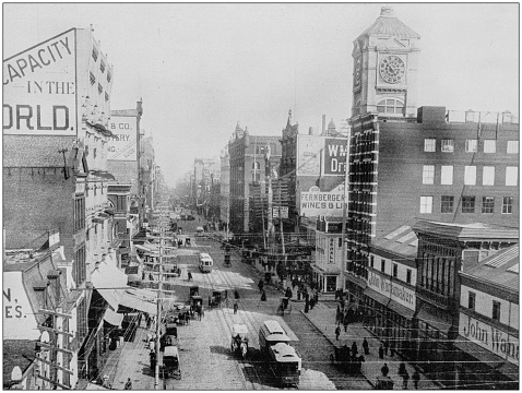 Antique photograph of World's famous sites: Market Street, Philadelphia, Pennsylvania