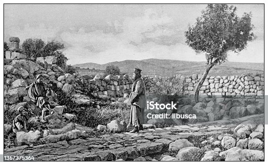 istock Antique travel photographs of Jerusalem and surroundings: Place of appearance to the shepherds 1367375364