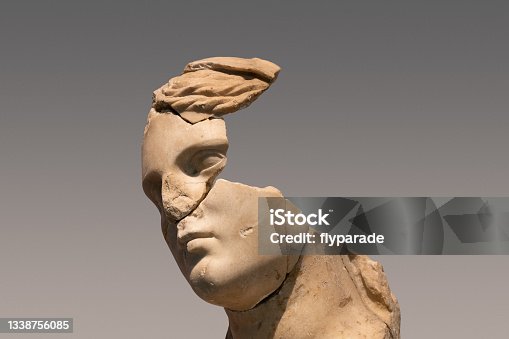istock antique woman roman marble statue with large pieces missing 1338756085