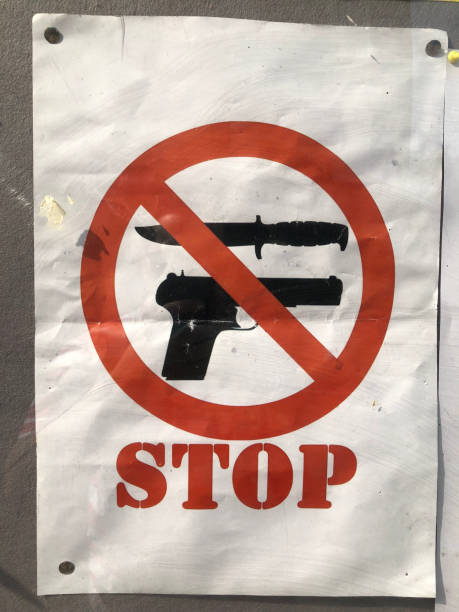 anti-violence sign in London, United Kingdom stock photo
