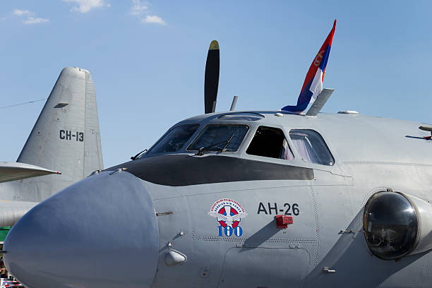 Antonov transport plane stock photo