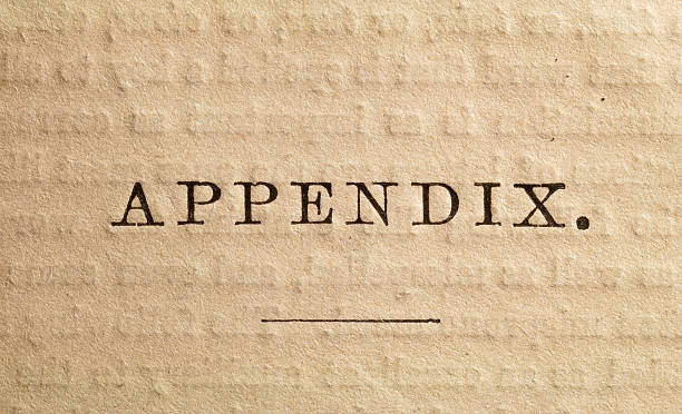 Appendix Page stock photo