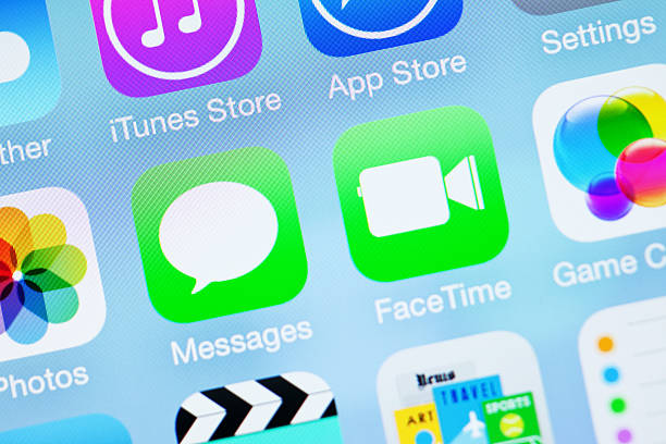 Apple iOS7 Icon - Messages FaceTime stock photo