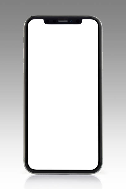 apple iphone x plata blanco pantalla en blanco - iphone mockup fotografías e imágenes de stock
