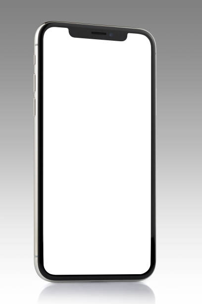 apple iphone x plata blanco pantalla en blanco - iphone mockup fotografías e imágenes de stock