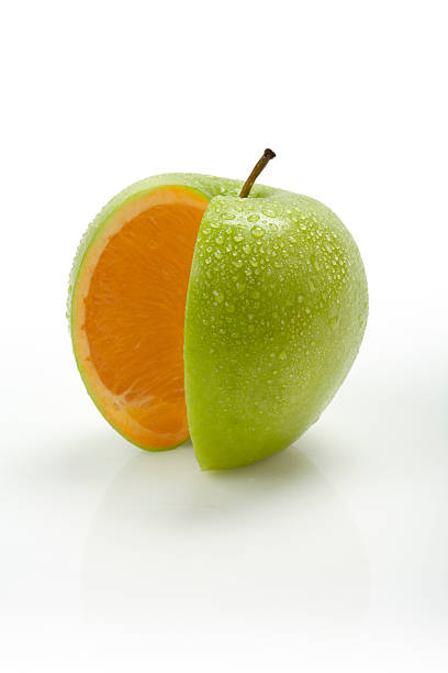 Apple Orange stock photo