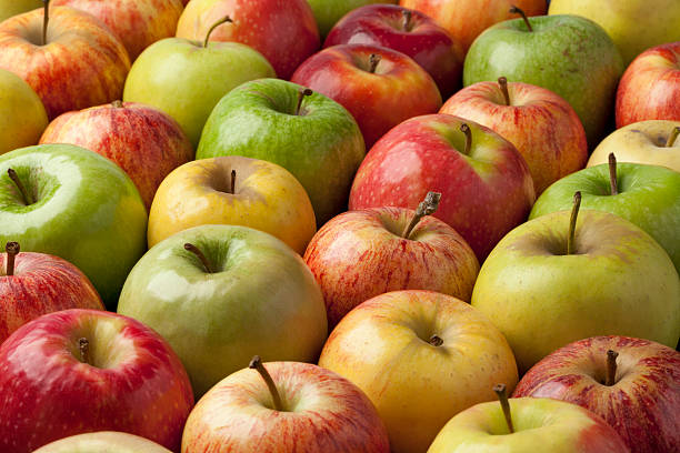 Apples Different types of apples full frame apple fruit stock pictures, royalty-free photos & images